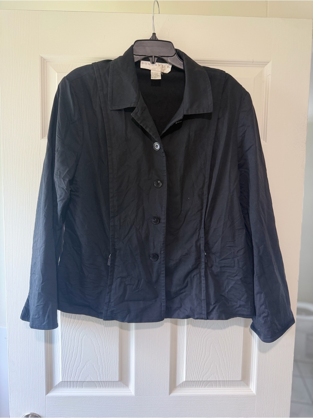 Doncaster Black Button-Front Blazer Jacket